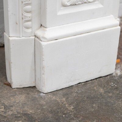 Antique Victorian Carved Statuary Marble Arched Chimneypiece