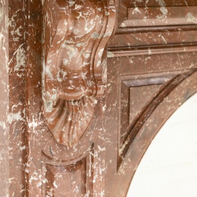 Antique Victorian Arched Rouge Royal Marble Surround