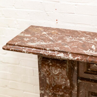 Antique Victorian Arched Rouge Royal Marble Surround