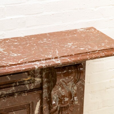 Antique Victorian Arched Rouge Royal Marble Surround
