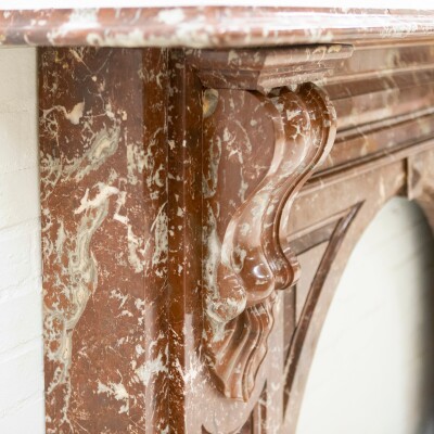 Antique Victorian Arched Rouge Royal Marble Surround