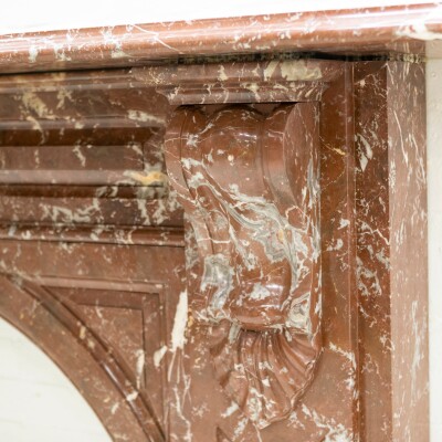 Antique Victorian Arched Rouge Royal Marble Surround