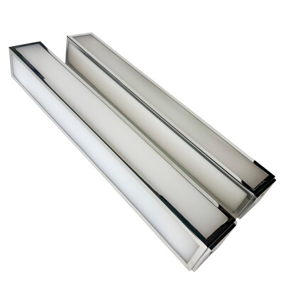Pair of Reclaimed Art Deco Style Chrome Vanity Lights | 61cm x 8cm