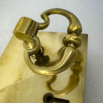 Antique Brass Rim Lock with Dutch Drop Handles