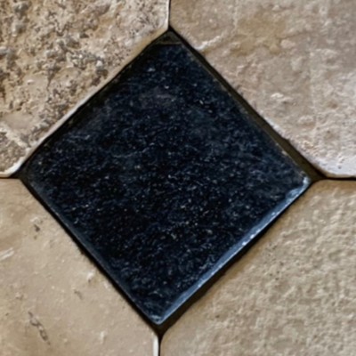 Antique French Limestone flooring with cabochons 