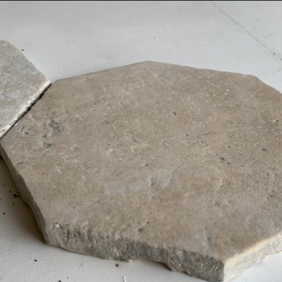 Antique French Limestone flooring with cabochons 