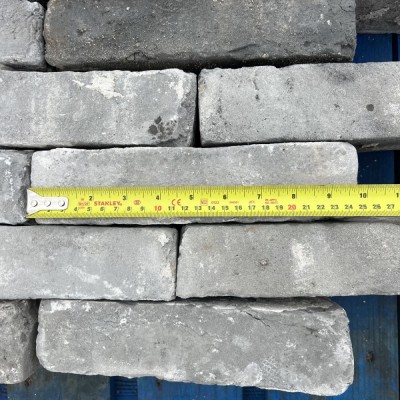 Reclaimed 2 3/8 inch Handmade Grey Bricks