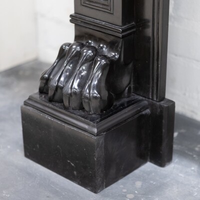 Antique Black Belgian Marble Napoleon III Style Fire Surround