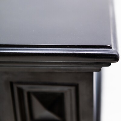 Antique Black Belgian Marble Napoleon III Style Fire Surround