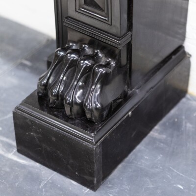 Antique Black Belgian Marble Napoleon III Style Fire Surround