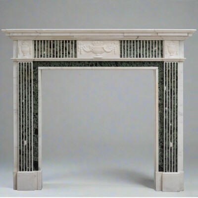 Reclaimed Georgian Style Statuary & Verde Marble Surround (Pair Available)