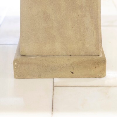 Reclaimed Grand Marble Top Banquet Table with Stone Plinths