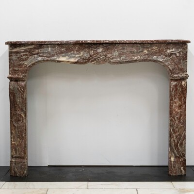 Antique Rouge De Rance Marble Fireplace Surround | Louis XV