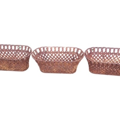 Rare large set 3 of Victorian Cast iron Jardinière Baskets