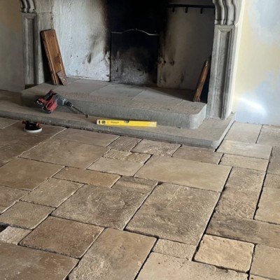 Reclaimed flagstones limestone flooring 