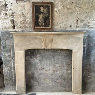 Antique English Bath Stone Fireplace