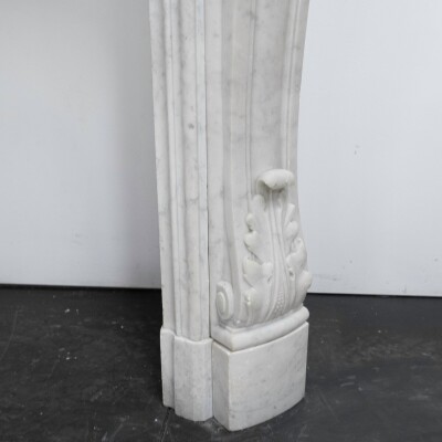 Antique French Style Carrara Marble Chimneypiece