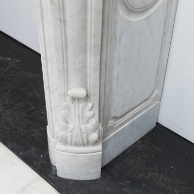 Antique French Style Carrara Marble Chimneypiece