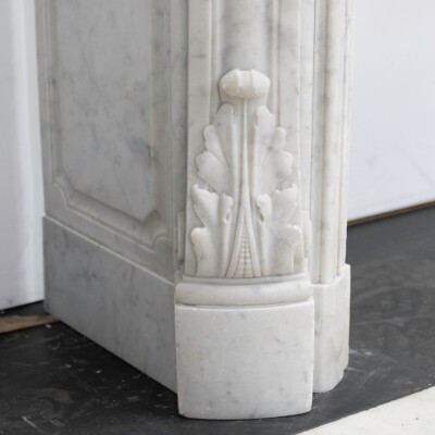 Antique French Style Carrara Marble Chimneypiece