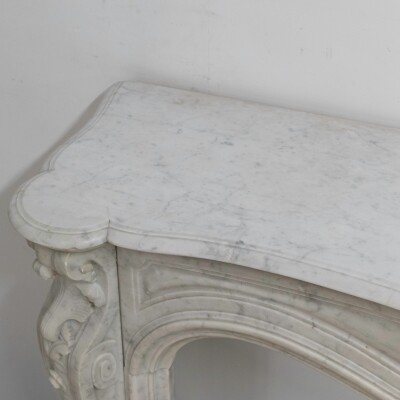 Antique French Style Carrara Marble Chimneypiece