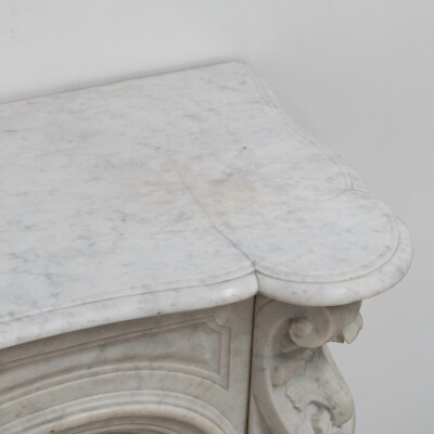 Antique French Style Carrara Marble Chimneypiece
