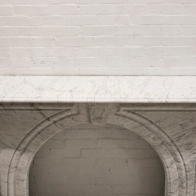 Large Antique Victorian Carrara Marble Arched Surround