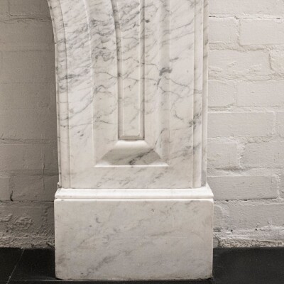 Large Antique Victorian Carrara Marble Arched Surround