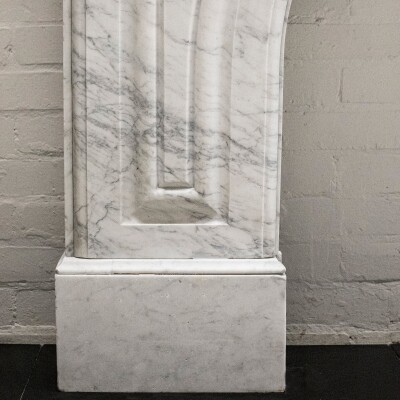Large Antique Victorian Carrara Marble Arched Surround