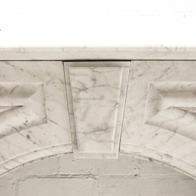 Large Antique Victorian Carrara Marble Arched Surround