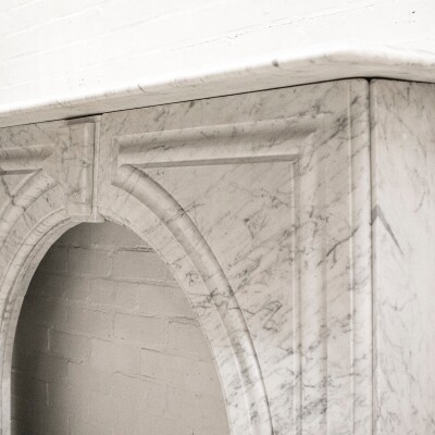 Large Antique Victorian Carrara Marble Arched Surround