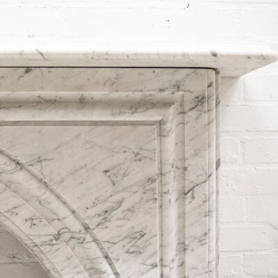 Large Antique Victorian Carrara Marble Arched Surround
