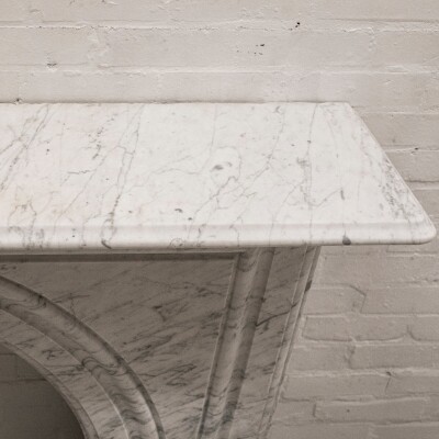 Large Antique Victorian Carrara Marble Arched Surround