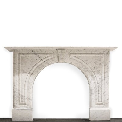 Large Antique Victorian Carrara Marble Arched Surround