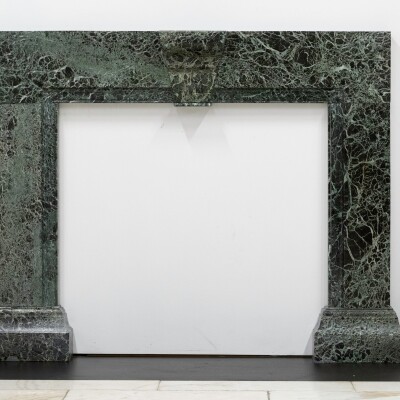 Large Green Verde Marble Fireplace Surround