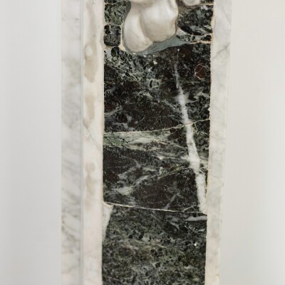 18th Century French Provençal Carrara Brocatelle & Verde Marble Chimneypiece