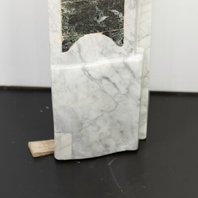 18th Century French Provençal Carrara Brocatelle & Verde Marble Chimneypiece