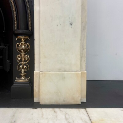 Antique Victorian Statuary Marble Chimneypiece with Carved Corbels