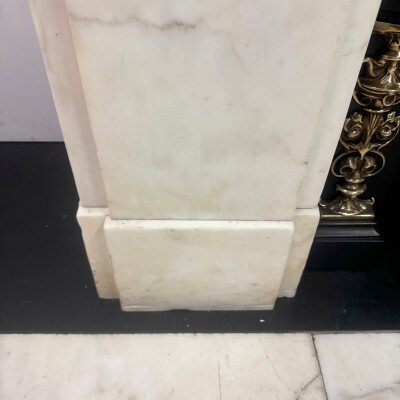 Antique Victorian Statuary Marble Chimneypiece with Carved Corbels