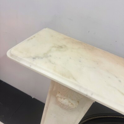 Antique Victorian Statuary Marble Chimneypiece with Carved Corbels