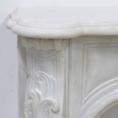 Antique Louis XV French Style Statuary Marble Fireplace