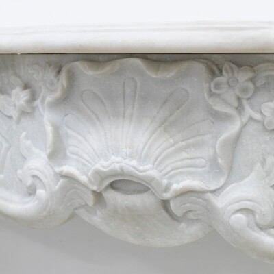 Antique Louis XV French Style Statuary Marble Fireplace