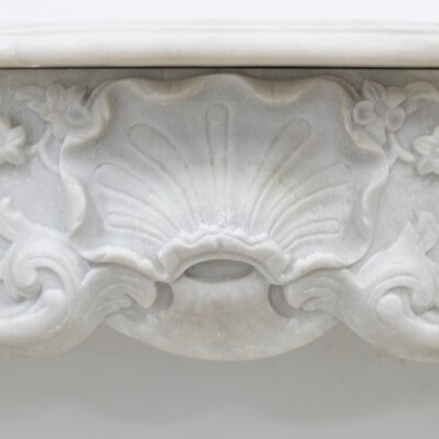 Antique Louis XV French Style Statuary Marble Fireplace