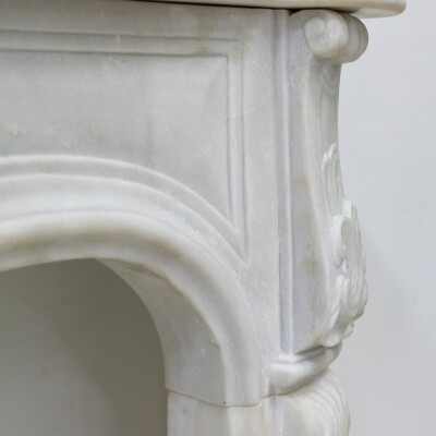 Antique Louis XV French Style Statuary Marble Fireplace