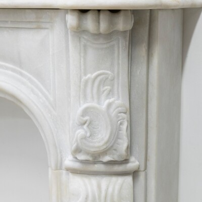 Antique Louis XV French Style Statuary Marble Fireplace
