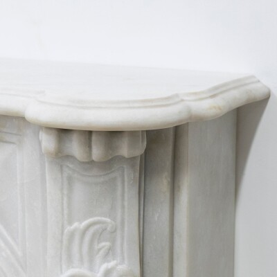 Antique Louis XV French Style Statuary Marble Fireplace