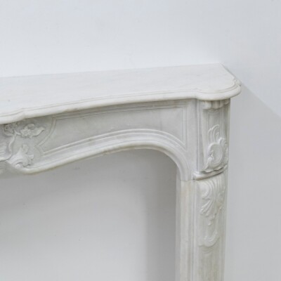 Antique Louis XV French Style Statuary Marble Fireplace