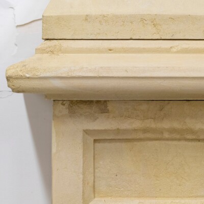 Antique English Stone Gothic Revival Fireplace
