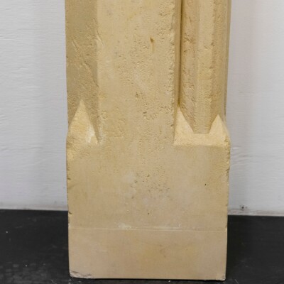 Antique English Stone Gothic Revival Fireplace