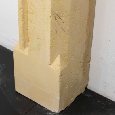 Antique English Stone Gothic Revival Fireplace