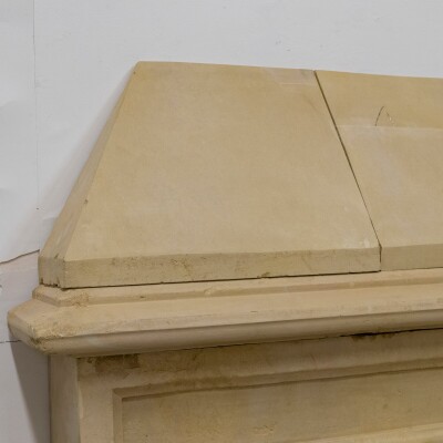 Antique English Stone Gothic Revival Fireplace